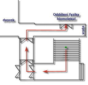 Scheme of the 1st basement of the building.
