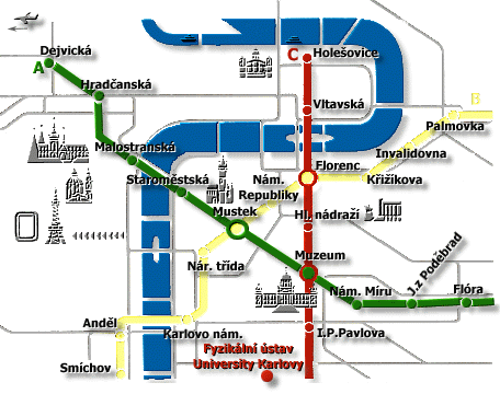 Mapa pražského metra